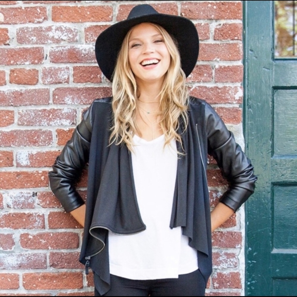 BLANKNYC Vegan Leather Draped Jacket LIKE NEW S